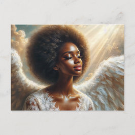 Afro Angel in Licht - Ätherische Schwarze Frau Postkarte
