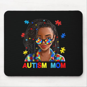 Afro Autismus Awar: Afrikanisch-Amerikanische Schw Mousepad