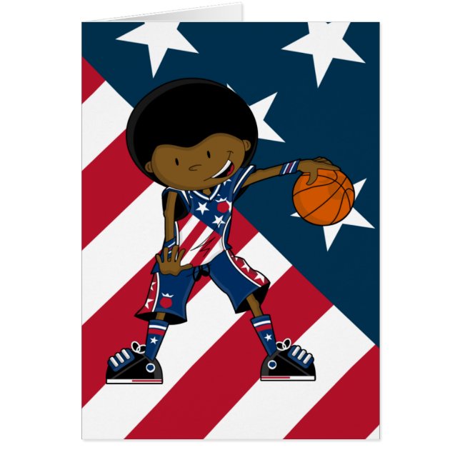 Afro-Basketball-Spieler-Karte (Vorne)