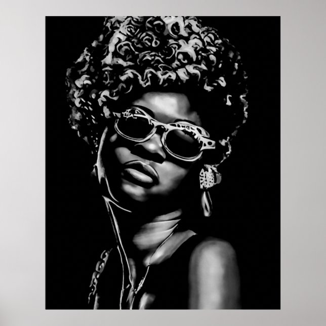 Afro Beauty Woman Portrait (AI+Human) Poster (Vorne)