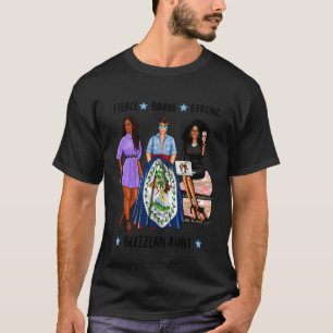 Afro-Belizianische Tante Patriotische Belize-Frau  T-Shirt