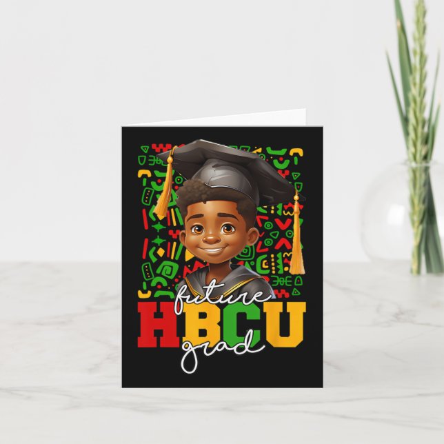 Afro Black Boy Uni-Abschluß Future Hbcu Grad Karte (Vorderseite)