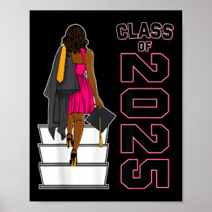 Afro Black Girl Abschluss Cl of Poster