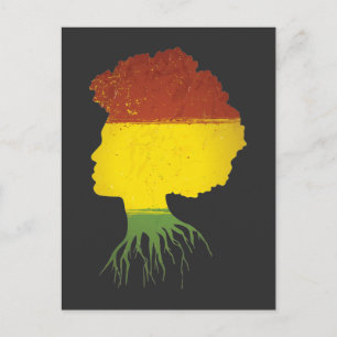 Afro Black Girl American Roots Diva Postkarte