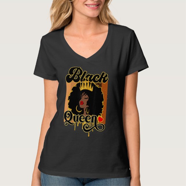 Afro Black Melanin Queen Women Girl American Afric T-Shirt (Vorderseite)