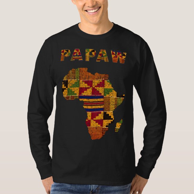 Afro Black Papaw African Ghana Kente Cloth Family  T-Shirt (Vorderseite)