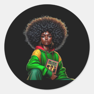 Afro Black Queen Africa Color - Black History Mont Runder Aufkleber