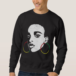Afro Black Woman Afican Color Cool Black History Sweatshirt