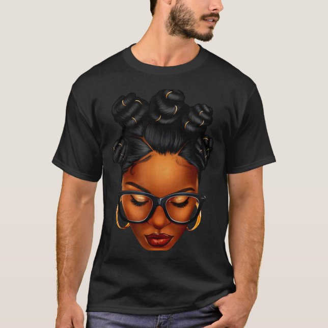 Afro Black Woman African Black History Month Melan T-Shirt (Vorderseite)