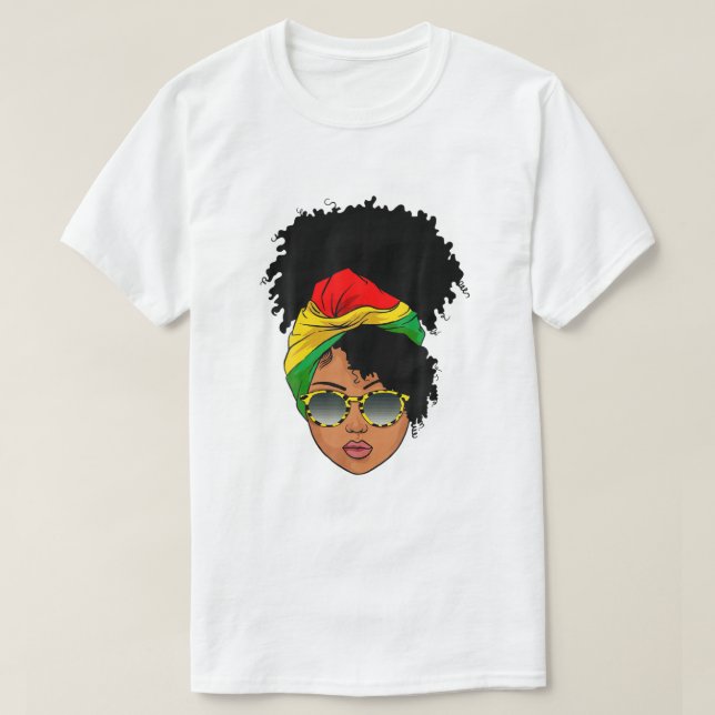 Afro Black Woman Melanin Queen African Black Histo T-Shirt (Design vorne)