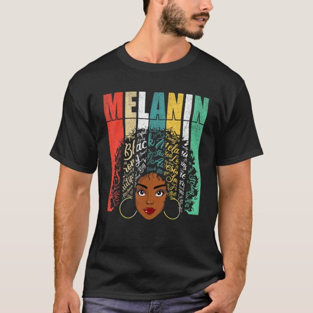 Afro Black Women Girls Melanin T-Shirt (Vorderseite)