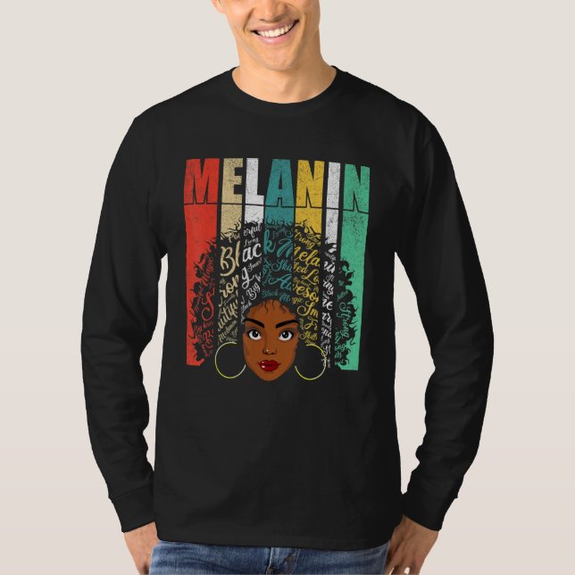 Afro Black Women Girls Melanin T-Shirt (Vorderseite)