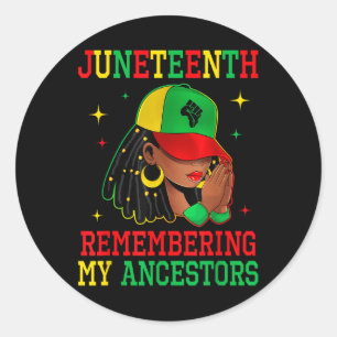Afro Black Women Melanin Queen Juneteenth erinnern Runder Aufkleber