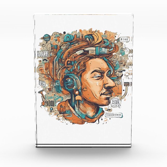 Afro Boho Queen - farbenfrohe Kunst Fotoblock (Vorderseite)