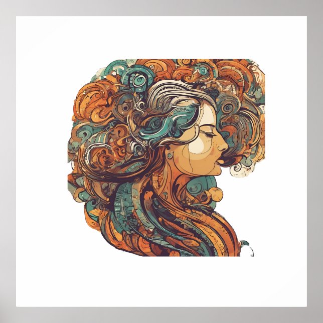 Afro Boho Queen - farbenfrohe Kunst Poster