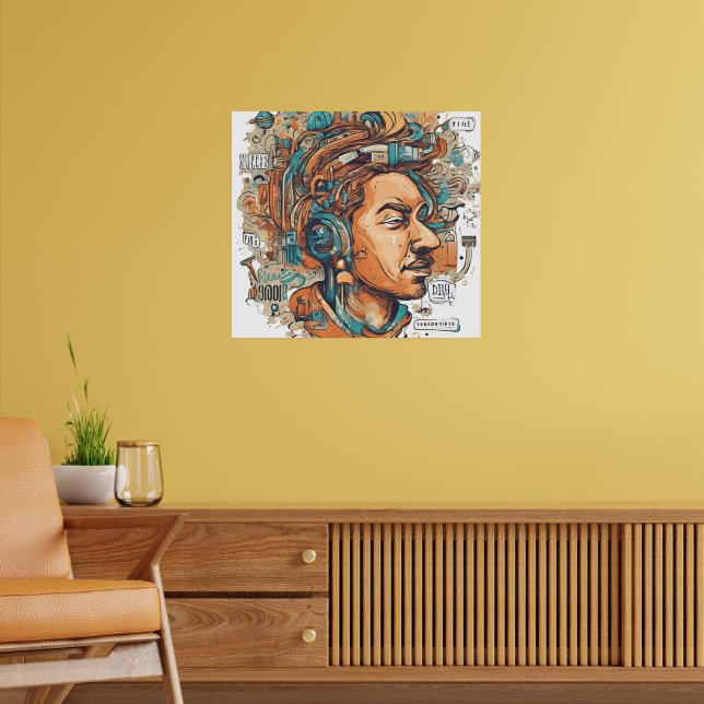 Afro Boho Queen - farbenfrohe Kunst Poster (Wohnzimmer 2)