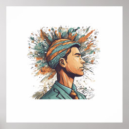 Afro Boho Queen - farbenfrohe Kunst Poster