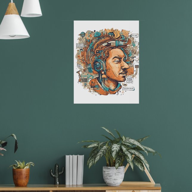 Afro Boho Queen - farbenfrohe Kunst Poster (Wohnzimmer 1)