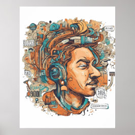 Afro Boho Queen - farbenfrohe Kunst Poster