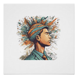 Afro Boho Queen - farbenfrohe Kunst Poster