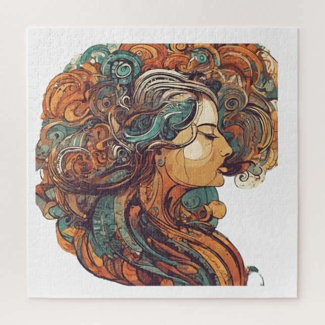 Afro Boho Queen - farbenfrohe Kunst Puzzle (Vertikal)