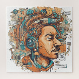 Afro Boho Queen - farbenfrohe Kunst Puzzle