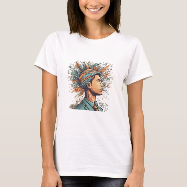 Afro Boho Queen - farbenfrohe Kunst T-Shirt (Vorderseite)