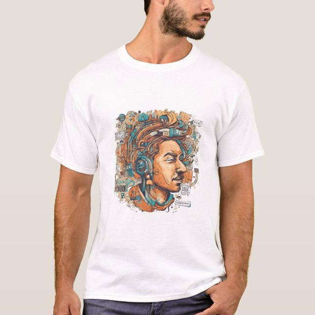 Afro Boho Queen - farbenfrohe Kunst T-Shirt (Vorderseite)