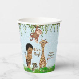 Afro Boy Safari Baby Duschpapier Tassen Pappbecher