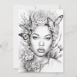 Afro Butterfly Beauty | Farbe Ihrer eigenen Postka