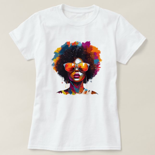 Afro Chic Sonnenbrille T - Shirt (Design vorne)