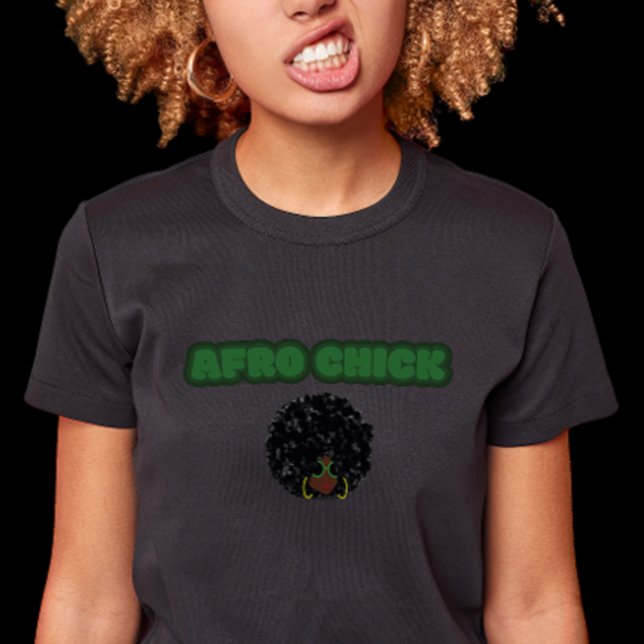 Afro Chick - Black Bella+Leinwand Frauen-Slim Fit T-Shirt (Afro Chick - Get Your Scowl on girl)