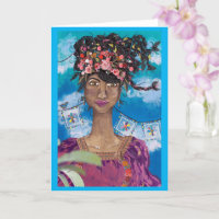 Afro Cuban Latina Beauty Blank Card
