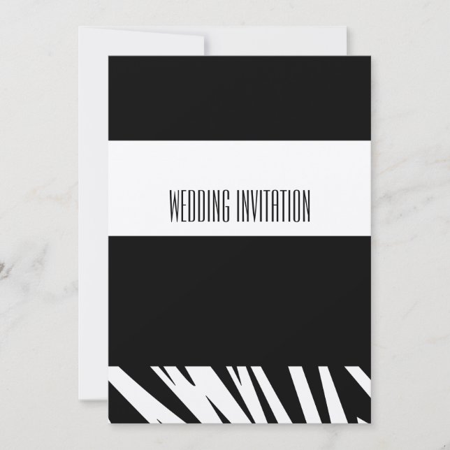 Afro-Design zebra Hochzeitskarte Einladung (Vorderseite)