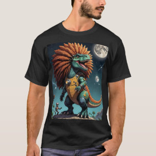 Afro Dino Kosmischer Krieger Anzug T-Shirt