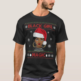 Afro Diva Black Girl Magic Weihnachtsmannmütze Mel T-Shirt
