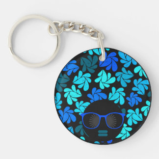 Afro Diva Blau Schlüsselanhänger