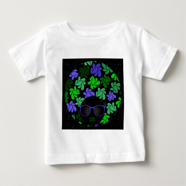 Afro Diva Green & Blue Baby T-shirt (Vorderseite)
