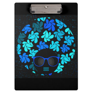 Afro Diva Green & Blue Clipboard Klemmbrett