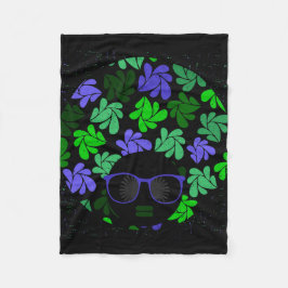 Afro Diva Green & Blue Fleecedecke