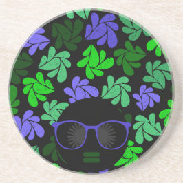 Afro Diva Green & Blue Getränkeuntersetzer