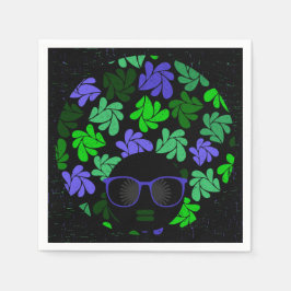 Afro Diva Green & Blue Serviette