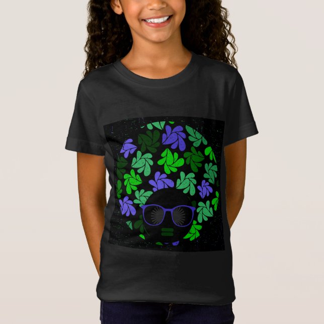 Afro Diva Green & Blue T-Shirt (Vorderseite)