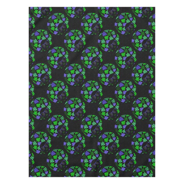 Afro Diva Green & Blue Tischdecke (Vorderseite)