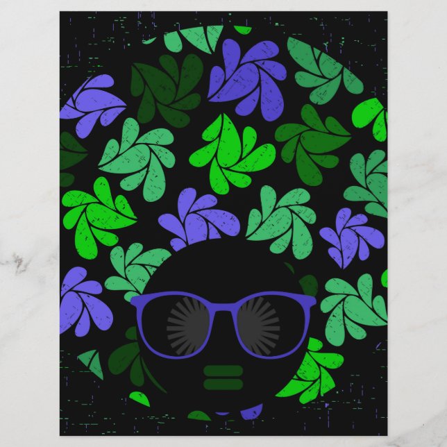 Afro Diva Grün & Blau (Vorderseite)