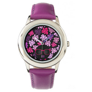 Afro Diva Pink Lila Lavender Watch Armbanduhr