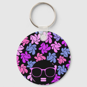 Afro Diva Rosa Lavendel Blau Schlüsselanhänger