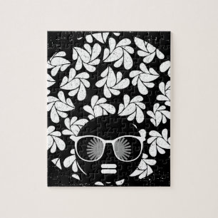 Afro Diva Schwarz & Weiß Puzzle