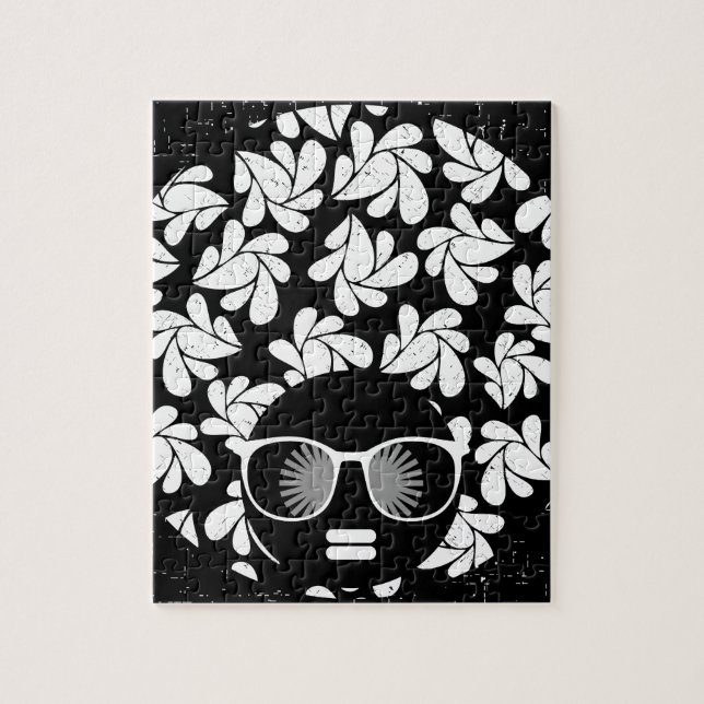 Afro Diva Schwarz & Weiß Puzzle (Vertikal)