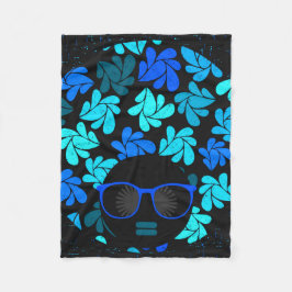 Afro Diva Turquoise Aquamarin Fleecedecke